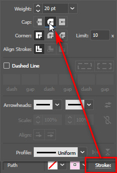 پنل Stroke در ایلوستریتور