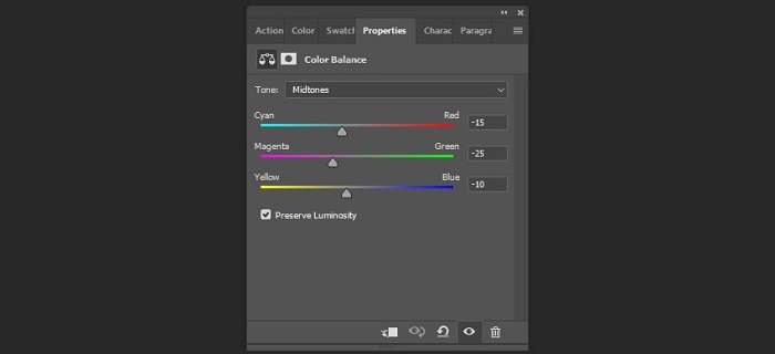 تنظیمات Color Balance