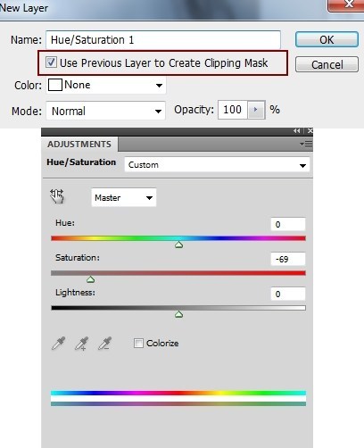 اضافه کردن لایه تنظیمی hue/saturation