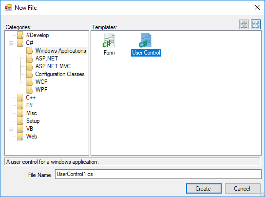 ساختن یک فرم User Control