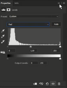 تنظیم رنگ های قرمز در levels