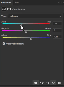 تغییر color balance ابر ها