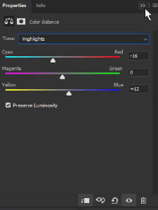 تغییر color balance ابر ها