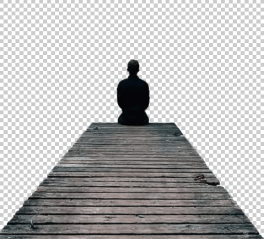 مرد نشسته روی پل