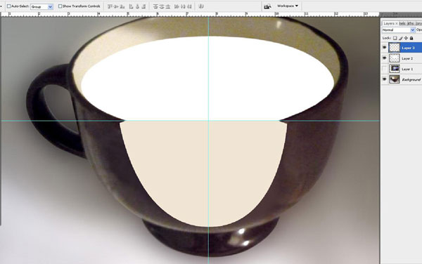 حرکت دادن خط کش افقی - ترکیب دو تصویر در فتوشاپ