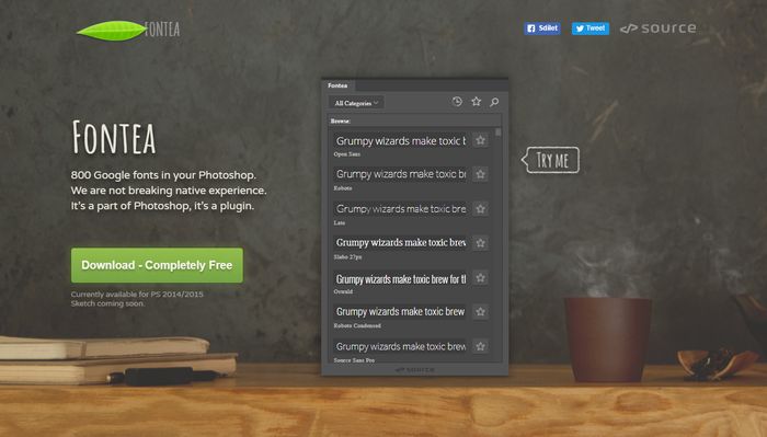پلاگین Fontea برای فتوشاپ