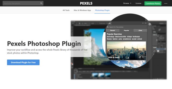 پلاگین Pexels برای فتوشاپ