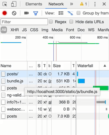 دانلود شدن تمام کد های ما (فایل bundle.js) - مبحث Lazy Load کردن