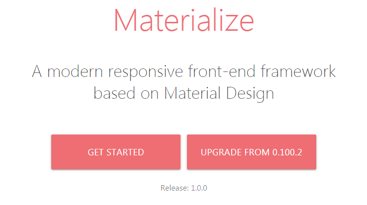 نمایی از وب سایت Materialize