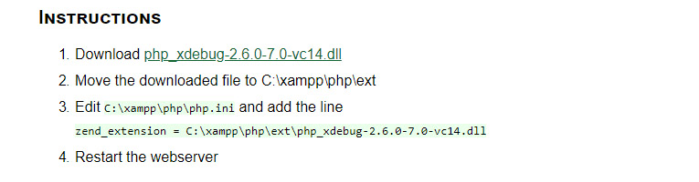 پیشنهاد نسخه ی مناسب به همراه دستور العمل استفاده از آن توسط Xdebug