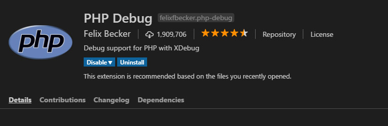 افزونه ی php debug در VSCode