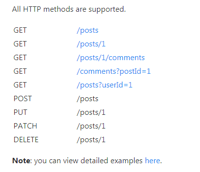 آدرس های مختلف در سایت JSONPlaceholder (آدرس مورد نظر ما دومی است که id پست را همراه خود دارد)