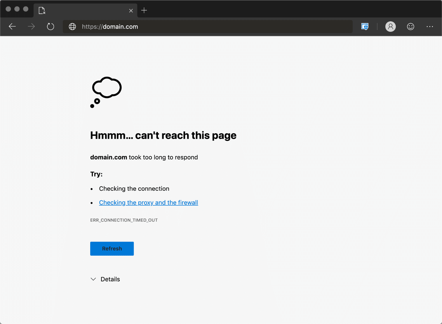 خطای ERR_CONNECTION_TIMED_OUT در مرورگر Edge
