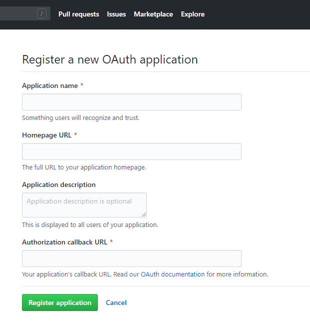 ثبت برنامه در وب سایت گیت هاب برای دریافت تعداد درخواست نامحدود