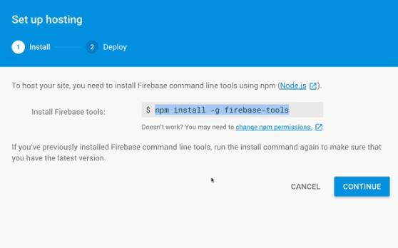 نحوه ی نصب پکیج مخصوص firebase