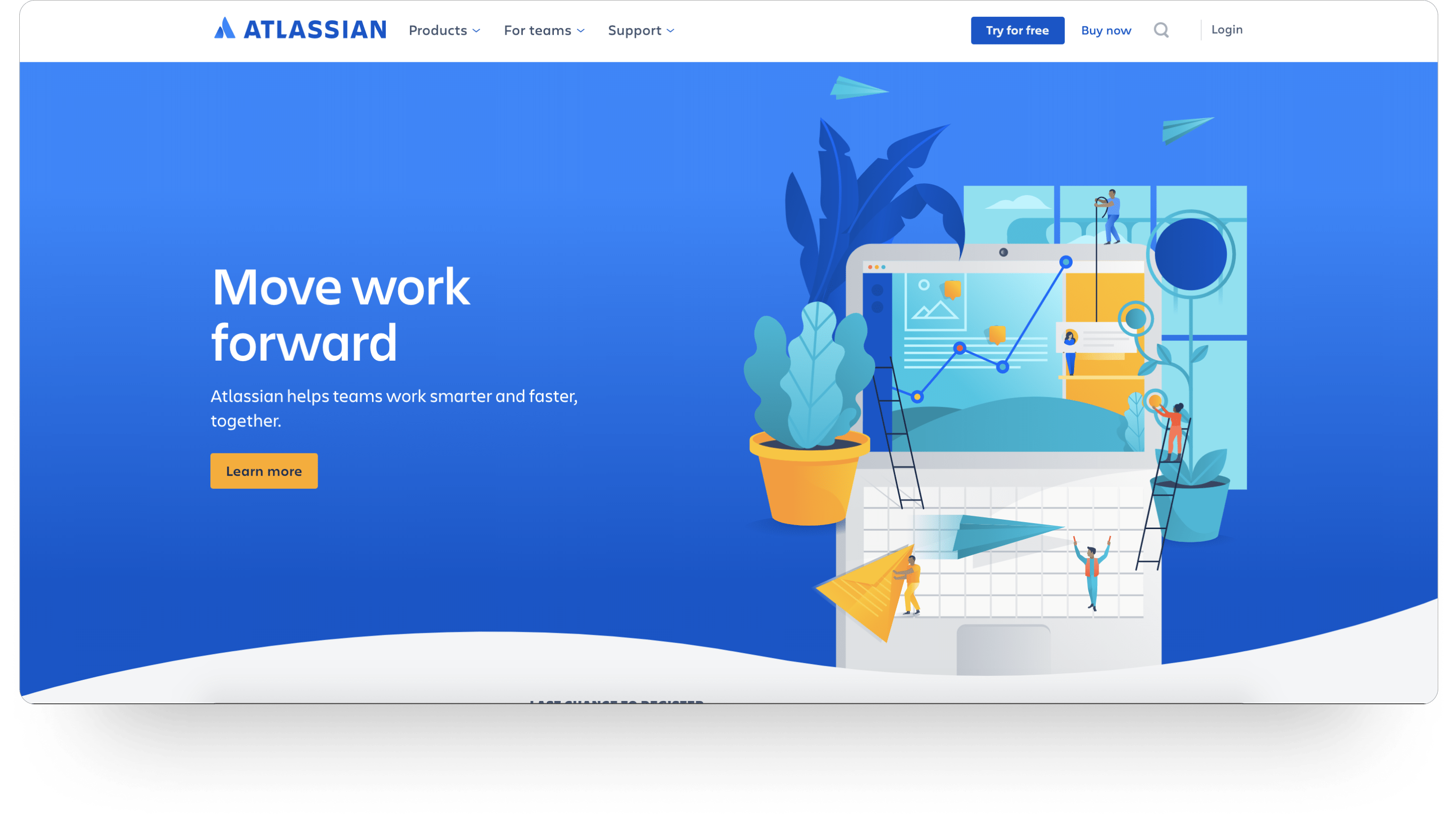 متن کلید CTA در وب سایت ATLASSIAN