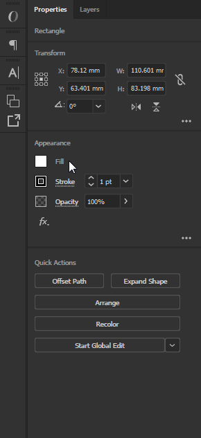 خصوصیات fill و stroke