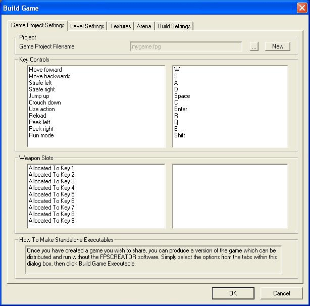 تنظیمات بازی (Game Project Setting)