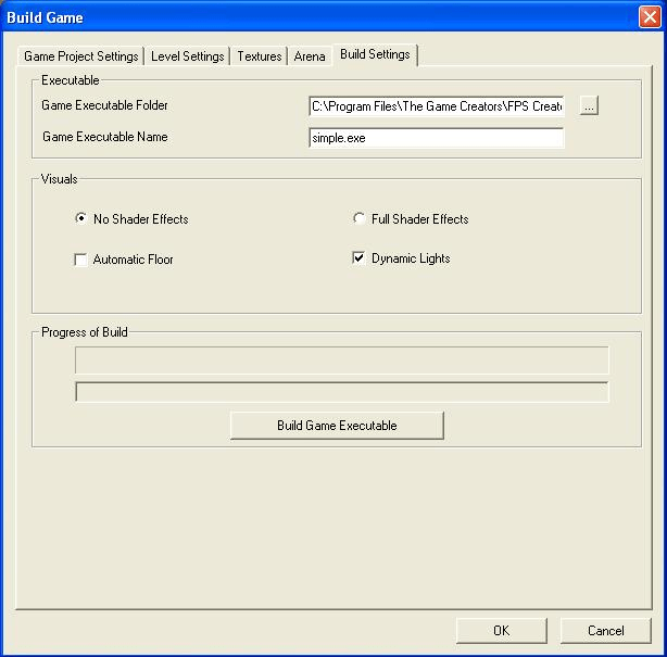 بخش تنظیمات ساخت (Build Settings)