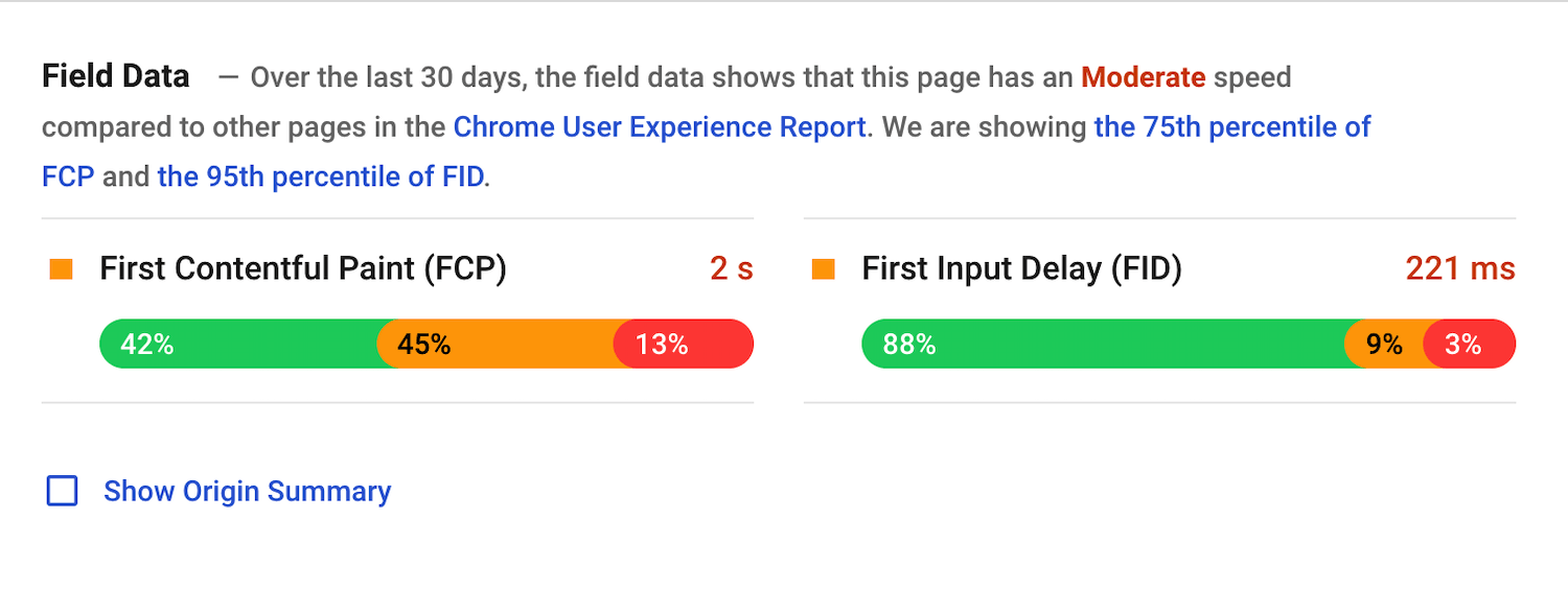 قسمت field data در نتایج