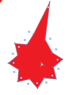 تغییر شکل ظاهری ستاره با direct selection tool