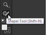 موقعیت مکانی shaper tool در نوار ابزار