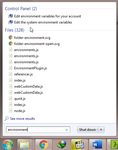 گزینه ی Edit Environment Variables for your account