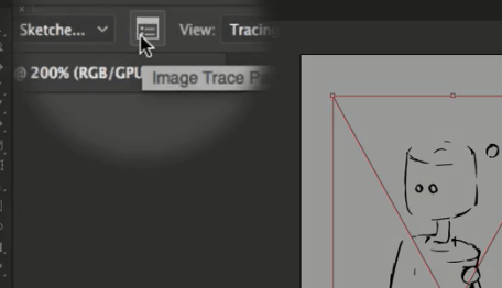 آیکون تنظیمات tracing در illustrator
