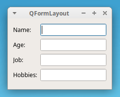 کلاس QFormLayout - مفهوم Layout Managers در PyQt