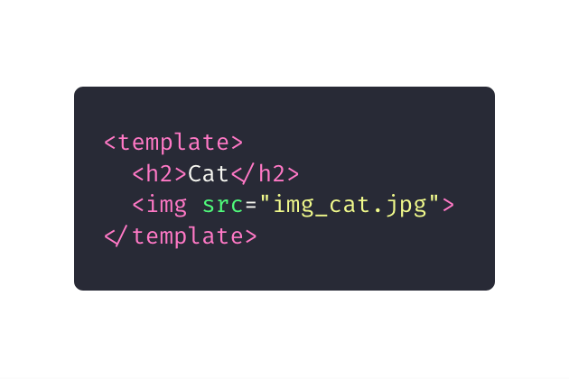 تگ template در html