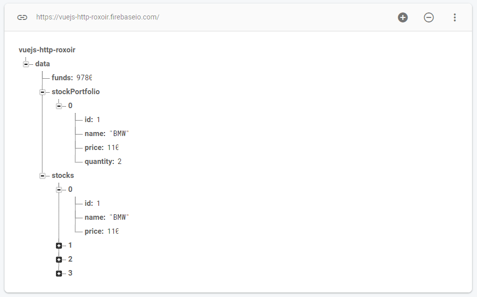 داده های ما بدین صورت در firebase ذخیره شده اند