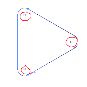 گرد کردن گوشه های مثلث در ایلوستریتور