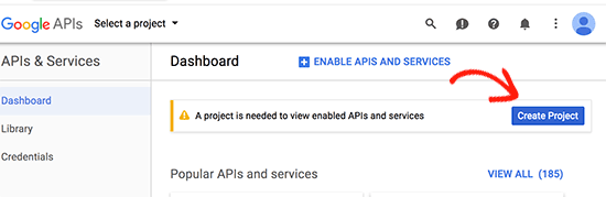 ایجاد پروژه در کنسول گوگل
