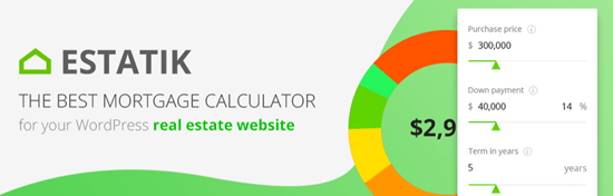افزونه WordPress Mortgage Calculator Estatik