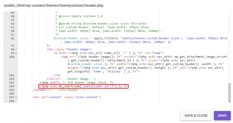 قرار دادن کد شورت کد در هدر سایت وردپرس