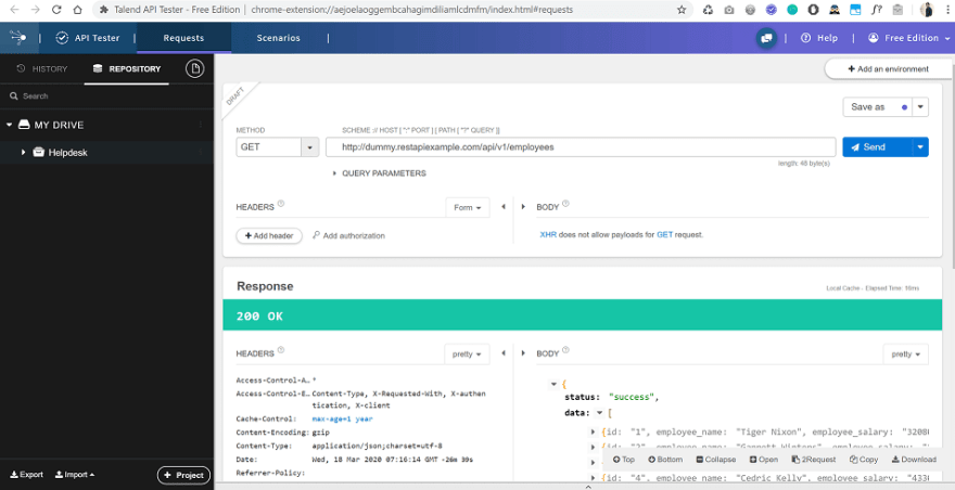 افزونه ی Talend API Tester