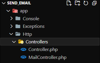 تکمیل کردن MailController